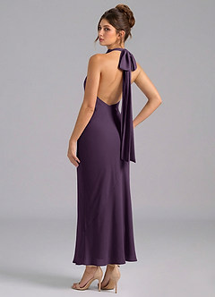 Azazie Velli Suknie dla druhen Syrena Wysoka Kołnierz Szyfon Długość kostki Sukienka image6