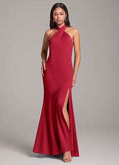 Azazie Lorena Bridesmaid Dresses Scarlet Mermaid Pleated Chiffon Dress image1