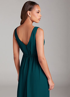 Azazie Tanicia Bridesmaid Dresses Pine A-Line Pleated Chiffon Dress image6