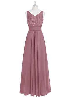 Azazie Pierrette Bridesmaid Dresses Vintage Mauve A-Line Pleated Chiffon Dress image7