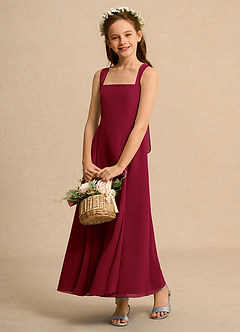 Azazie Tater Girl Flower Girl Klänningar Klä A-Line i Chiffong Plisserad image4