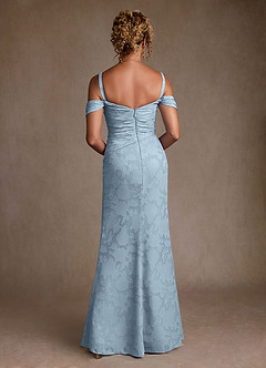 Azazie Irene Abiti per la Madre della Sposa Abito A-Line in Burnout Floreale a Spalla Scoperta Azzurro image4