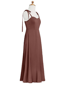 Azazie Rosey Junior A-Linie Herzausschnitt Stretch-Satin Kleid Espresso image11