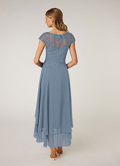 Azazie Shonda Abiti per la Madre della Sposa Abito in Chiffon Pizzo Blu Polveroso image2