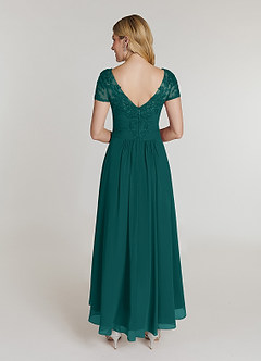 Azazie Thais Mother of the Bride Dresses Peacock A-Line Lace Chiffon Dress image2