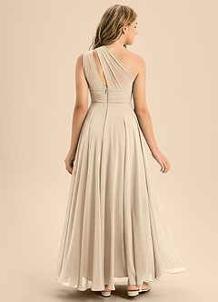 Azazie Charlize Junior A-Linie Plissee Chiffon Kleid Champagner image2