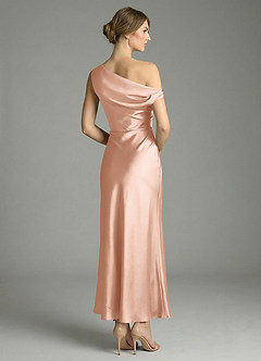 Azazie Emerson Bridesmaid Dresses Rose Gold Mermaid Off the Shoulder Stretch Satin Dress image6