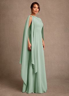 Azazie Liddie vestidos de madre de la novia Vestido de Agave de Gasa de Corte en A con Plisado image2