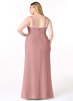 Azazie Leo Bridesmaid Dresses Dusty Rose Mermaid V-Neck Pleated Chiffon Dress image8