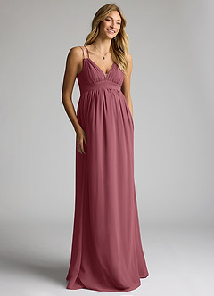 Azazie Emree Maternity Bridesmaid Dresses A-Line Chiffon Floor-Length Dress image3