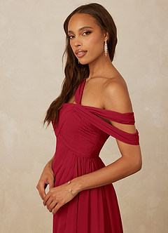 Christian Siriano Bridal for Azazie 1014 Bridesmaid Dresses Scarlet A-Line Off the Shoulder Chiffon Dress image2