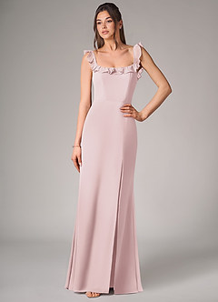 Azazie Callie Bridesmaid Dresses Blushing Pink Mermaid Side Slit Chiffon Convertible Dress image4