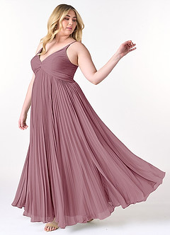 Azazie Raychelle Bridesmaid Dresses Vintage Mauve A-Line V-Neck Chiffon Dress image9