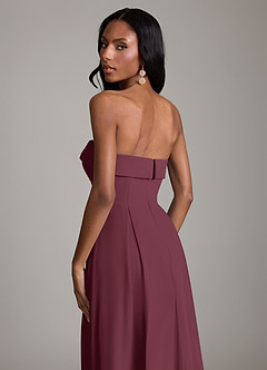 Azazie Lucienne Bridesmaid Dresses Cabernet A-Line Strapless Chiffon Convertible Dress image7