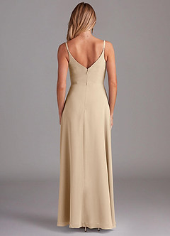 Azazie Daenerys Bridesmaid Dresses Champagne A-Line Cowl Chiffon Dress image2