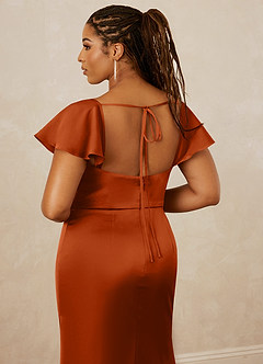 Christian Siriano Bridal for Azazie 1005 Bridesmaid Dresses Burnt Orange Sheath Sweetheart Neckline Stretch Satin Dress image20