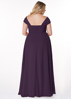 Azazie Kaitlynn Bridesmaid Dresses Plum Empire Ruched Chiffon Convertible Dress image11