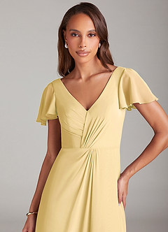 Azazie Soren Bridesmaid Dresses Butter A-Line Ruched Chiffon Dress image6