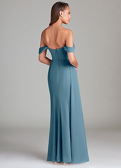 Azazie Amyra Bridesmaid Dresses Bermuda Sheath Off the Shoulder Chiffon Convertible Dress image4