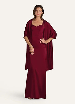 front Azazie Matching Color Stretch Satin Shawl