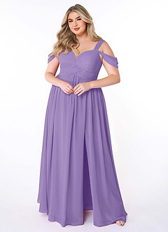 Azazie Lianne Bridesmaid Dresses Tahiti A-Line Off the Shoulder Chiffon Dress image8