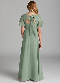 Azazie Kimber Junior Matcha A-Line Pleated Chiffon Dress image2