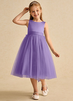 Azazie Winnie vestidos de niña de las flores Vestido de Tahití de Tul de Princesa con Lazo image4