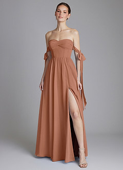 Azazie Ayanna Suknie dla druhen Linia A Zza ramienia Szyfon Do ziemi Sukienka image6