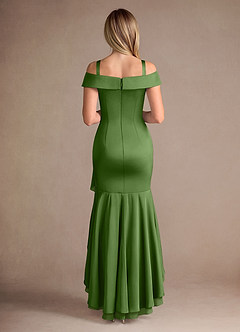 Azazie Billings Mother of the Bride Dresses Basil Mermaid Off the Shoulder Stretch Satin Dress image8