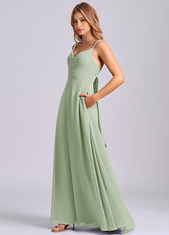 Azazie Beatrice Bridesmaid Dresses Dusty Sage A-Line Sweetheart Neckline Chiffon Dress image5