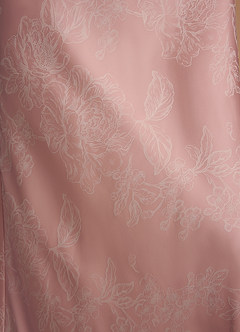 Azazie Doretta Vestidos de damas de honor Vestido de Flor Rosa Pastel de Florecer de Corte Sirena con Plisado image6