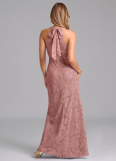 Azazie Doretta Bridesmaid Dresses Dusty Rose Mermaid Pleated Floral Burnout Dress image6