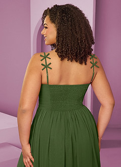 Barbie ♥ Azazie Bridesmaid Dresses Olive A-Line Pleated Chiffon Dress image2