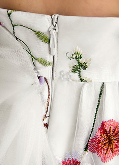 Azazie Peppa Flower Girl Dresses Ivory A-Line Sweetheart Neckline Tulle Dress image7