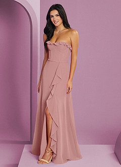 Barbie ♥ Azazie Bridesmaid Dresses Dusty Rose A-Line Sweetheart Neckline Chiffon Dress image1