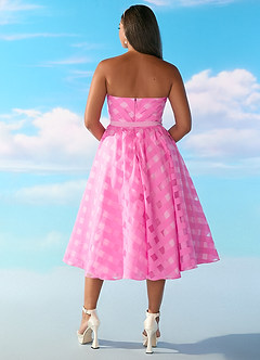 Barbie™ ❤ AZAZIE 4009 Strapless Gingham A-Line Midi Dress image11