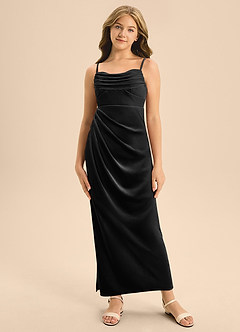 Azazie Mai Junior Black A-Line Sweetheart Neckline Velvet Dress image6