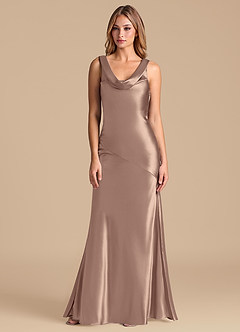 Azazie Rylina 신부 들러리 드레스 인어 메탈릭 새틴 바닥 길이 드레스 image5