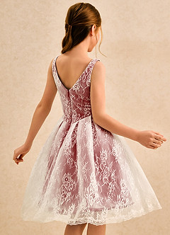 Azazie Cubbie Girls Formal Blumenmädchenkleider A-Linie Spitze Kleid Rost image2
