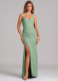 Azazie Emeria Suknie dla druhen Syrena Dekolt w kształcie serca Szyfon Do ziemi Sukienka image3