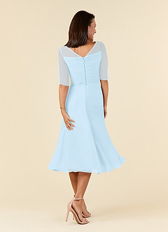 Azazie Naomi Mother of the Bride Dresses Sky Blue A-Line Boatneck Pleated Chiffon Dress image2