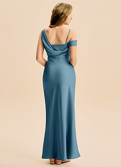 Azazie Madelyn Junior Bermuda Sheath Off the Shoulder Stretch Satin Dress image2