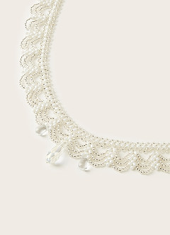 front Collana con perline e pizzo "Nebbia del mattino"