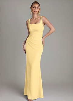 Azazie Agustina Bridesmaid Dresses Butter Mermaid Corset Chiffon Dress image4