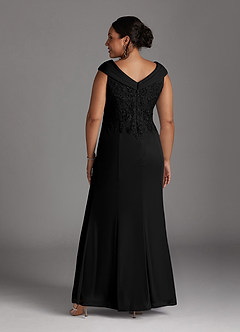 Azazie Calathea Mother of the Bride Dresses Black A-Line Lace Dress image9