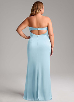 Azazie Leonis Bridesmaid Dresses Sky Blue Mermaid Pleated Stretch Satin Convertible Dress image9