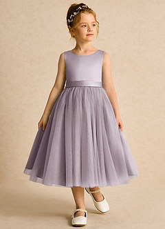 Azazie Pear vestidos de niña de las flores Vestido de Atardecer de Tul de Princesa con Lazo image4
