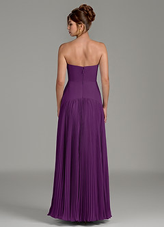 Azazie Yuliana Bridesmaid Dresses Grape A-Line Strapless Chiffon Dress image2