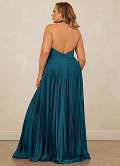 Christian Siriano Bridal for Azazie 1007 Brautjungfernkleider A-Linie Plissee Stretch-Satin Kleid Tintenblau image11