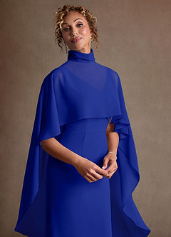 Azazie Irna 신부의 어머니 드레스 컬럼 쉬폰 무릎 길이 드레스 image7